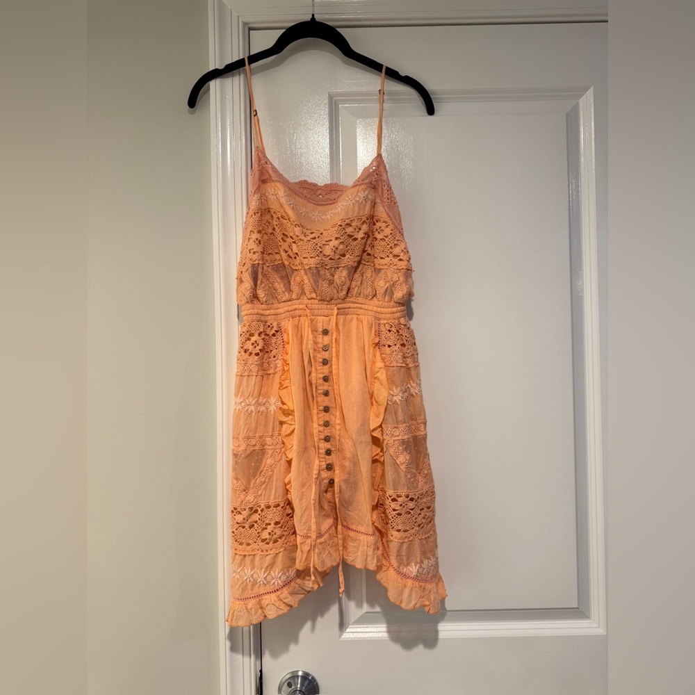 Intimately by Free People Peach Romper Size Small NWT